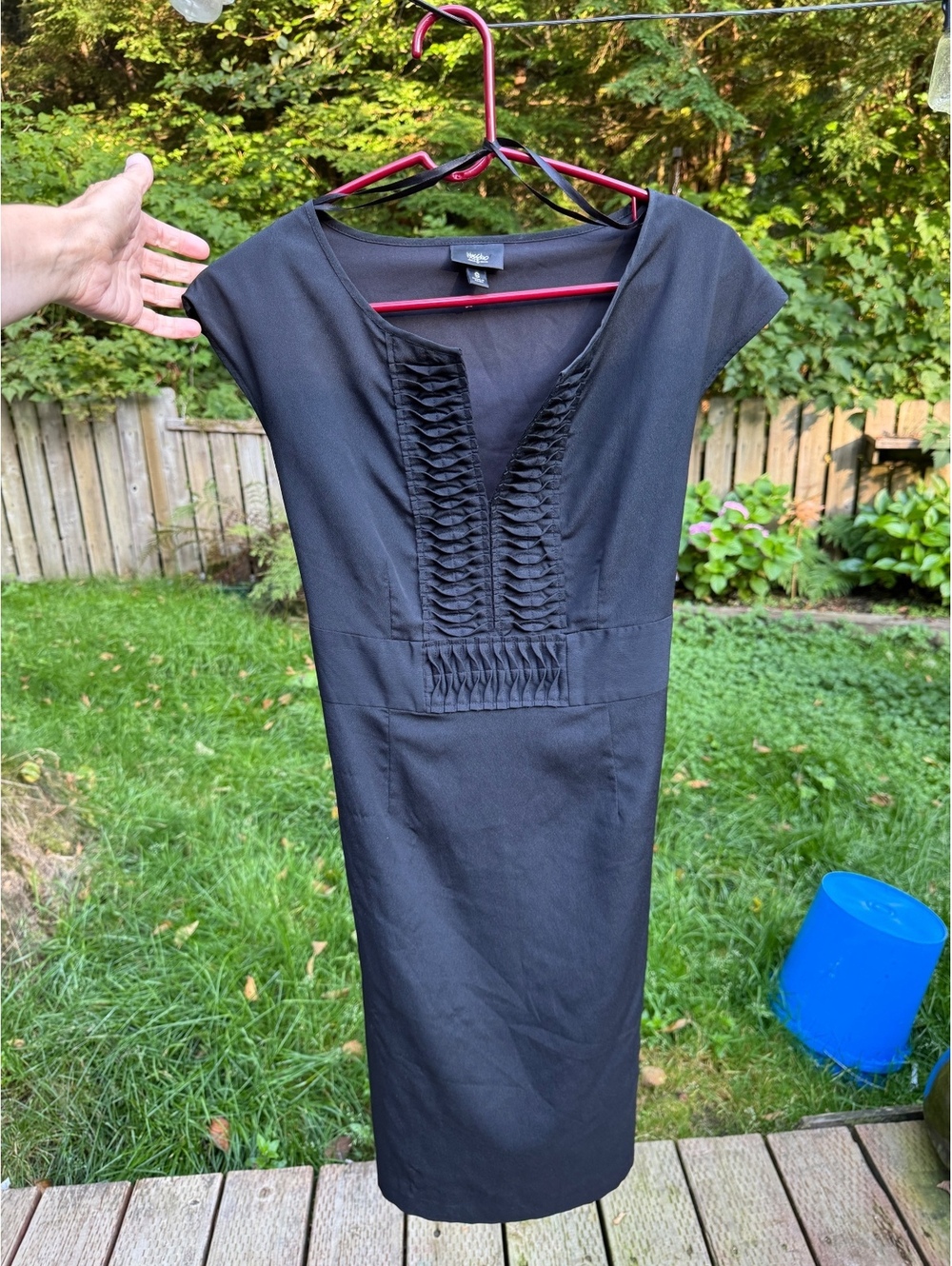 Mossimo Black Sheath Dress with Ruffle Detail Size S